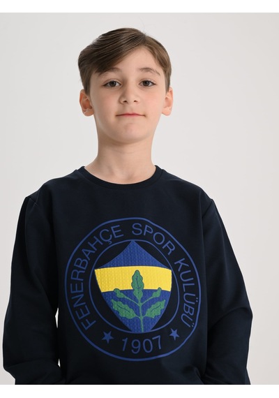 Fenerbahçe Lacivert Tribün Yüksek Armalı Çocuk Sweatshirt Fb Laci Yeni
