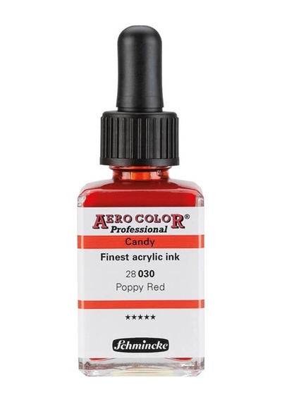 Schmincke Aero Color Akrilik Mürekkep 28 Ml. 030 Candy Colors Poppy Red Diğer