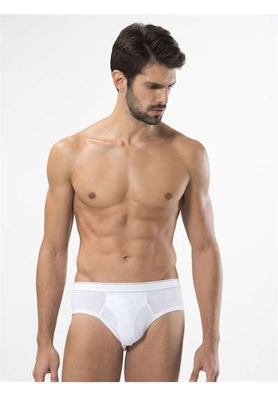 Türen 166 Likralı Erkek Slip - Beyaz Beyaz