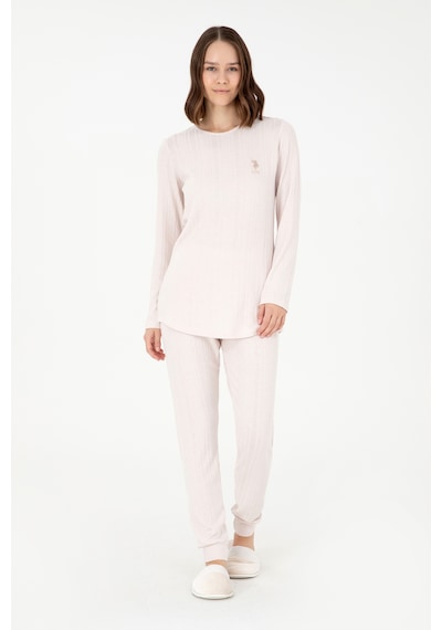 U.s. Polo Assn. Kadın Bej Pijama Takım 50302057-vr011 Bej