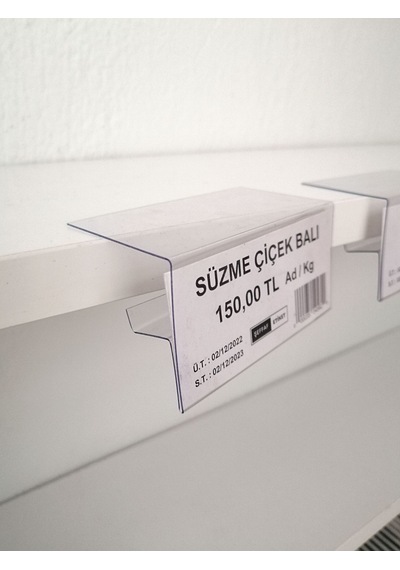 10 Adet Pvc Etiketlik 18 Mm Ahşap Raflar İçin Şeffaf Etiketlik