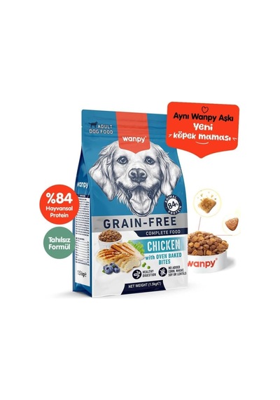 Wanpy Tahılsız Tavuklu Yetişkin Köpek Maması 1,5 Kg