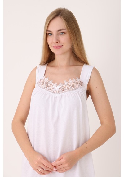 Yasar Underwear Kadın Dantelli Geniş Askılı Düzrenk Pamuk Gecelik Beyaz Beyaz Yasar Underwear Kadın Dantelli Geniş Askılı Düzrenk Pamuk Gecelik Beyaz Beyaz