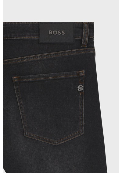 Boss Slim Fit Normal Bel Dar Paça Jeans Erkek Kot Pantolon 50564384 009 Siyah