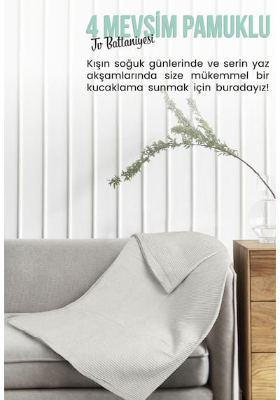Verra Home Pamuklu Tv Battaniyesi 150 x 200 Gri