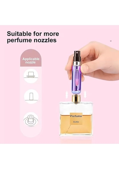 Tr Mukko Home X2 Adet Parfüm Şişesi Çanta Içi Mini Doldurulabilir Seyahat Cep Yedek Parfüm Şişesi 5 Ml