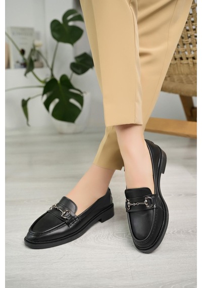 Nesilshoes Nesil Shoes Süha 203 Siyah Anatomik Kadın Lofer