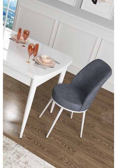 Canisa Concept Han Serisi 70x114 Açılabilir Mdf Mutfak Masası Takımı Beyaz Masa 4 Füme Sandalye Masa Beyaz Sandalyeler Füme Canisa Concept Han Serisi 70x114 Açılabilir Mdf Mutfak Masası Takımı Beyaz Masa 4 Füme Sandalye Masa Beyaz Sandalyeler Füme