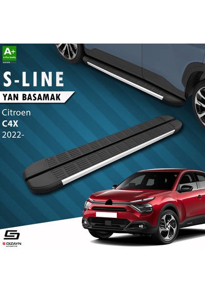 S-dizayn Citroen C4 X S-line Aluminyum Yan Basamak 183 Cm 2022 Üzeri A+ Kalite