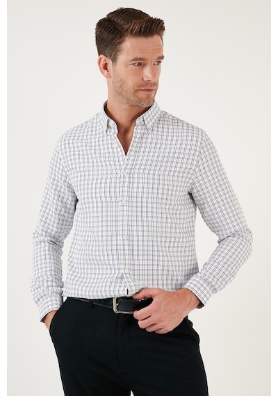 Buratti Kareli Pamuk Karışımlı Düğmeli Yaka Uzun Kollu Slim Fit Erkek Gömlek Cf23S7497 Lacivert-Siyah Buratti Kareli Pamuk Karışımlı Düğmeli Yaka Uzun Kollu Slim Fit Erkek Gömlek Cf23S7497 Lacivert-Siyah