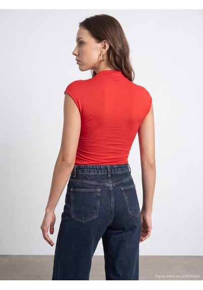 Dilvin 33211 Bra-free Büzgü Detaylı Top Kırmızı