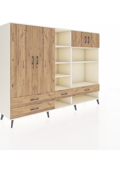 Hyperion Dolap 12 Raflı 4 Çekmeceli 4 Kapaklı 220x44x163 Aytaşı-ç Aytaşı-çam