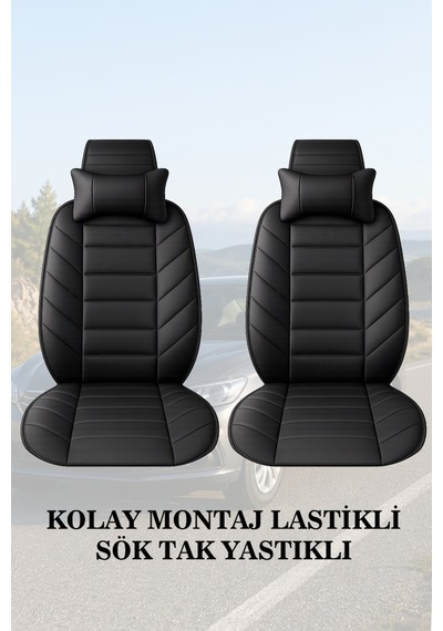 Citron C3 2021 Uyumlu Lüks Siyah Renk Premium 2 Adet Minder Ve Yastık