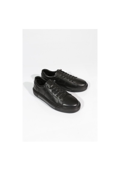 Dgn 1593 Erkek Lastik Detayli Düz Taban Sneakers Ayakkabi Siyah