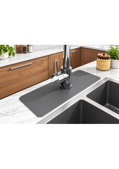 Su Emici Sihirli Lavabo Kenar Matı 38x13cm Antrasit