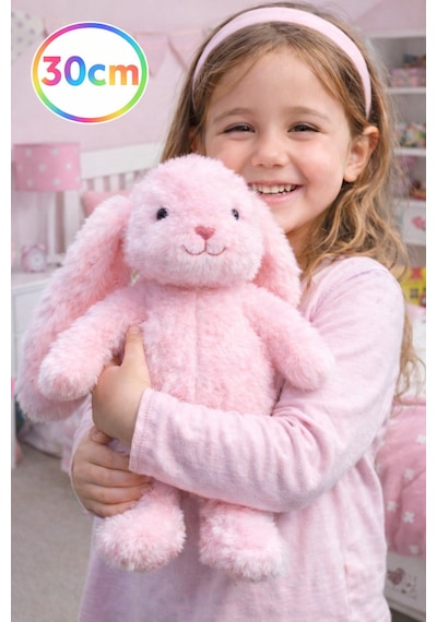 30 Cm Uzun Kulaklı Pembe Peluş Tavşan Yumuşak Uyku Arkadaşı, Bebek Ve Çocuk Oyuncağı