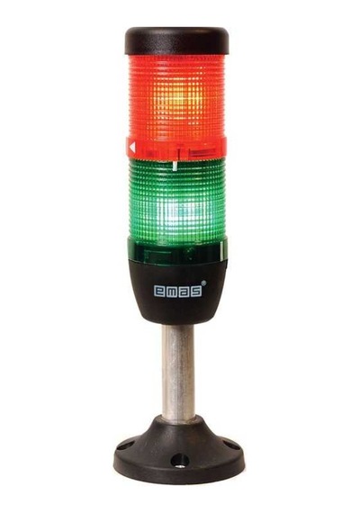 Emas IK52L024XM03 K Serisi İki Katlı 24V AC/DC 100mm Borulu Plastik Ayaklı LED Kolon 50mm
