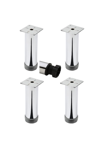 Mobilya Kanepe Baza Koltuk Çekyat Yükseltme Ayağı Tablalı Krom Metal 15 Cm 4 Adet Krom Metal