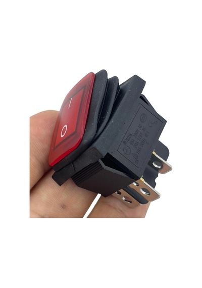 Ic-104w Geniş Körüklü Işıklı Anahtar On-off 4p Kırmızı