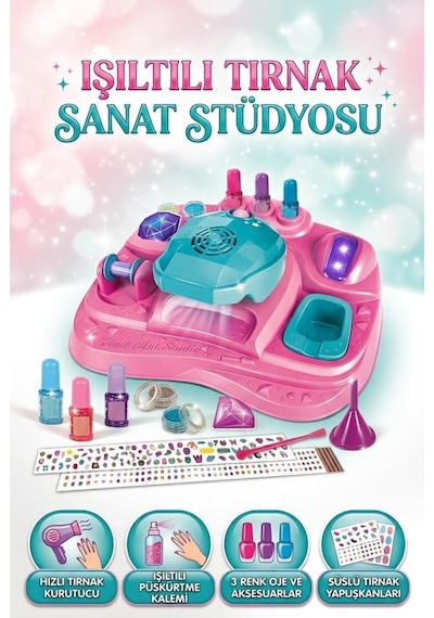 Lisanslı Clemento-ni Tırnak Sanat Stüdyosu Oje Ve Tırnak Süsleme Seti Püskürtme Kalemi Oyun Seti