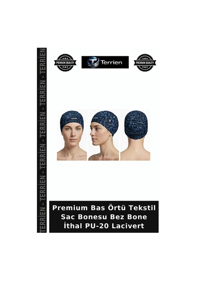 Terrien Premium Bas Örtü Tekstil Sac Bonesu Bez Bone İthal Pu-20 Lacivert