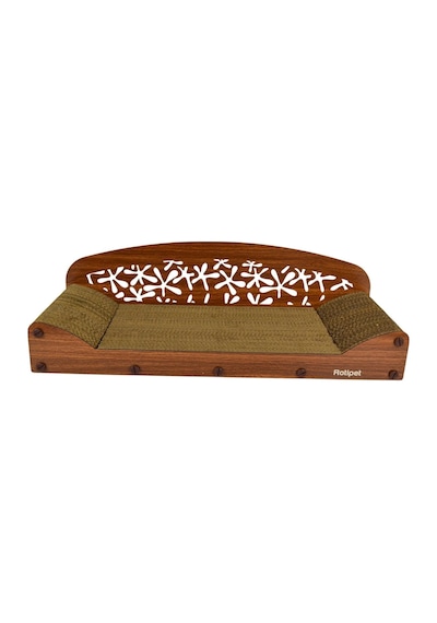 Sloffy Karton Kedi Tırmalama Koltuğu Çift Katlı, 4 Yüzey Kullanım, 68x25x20 Cm Ceviz
