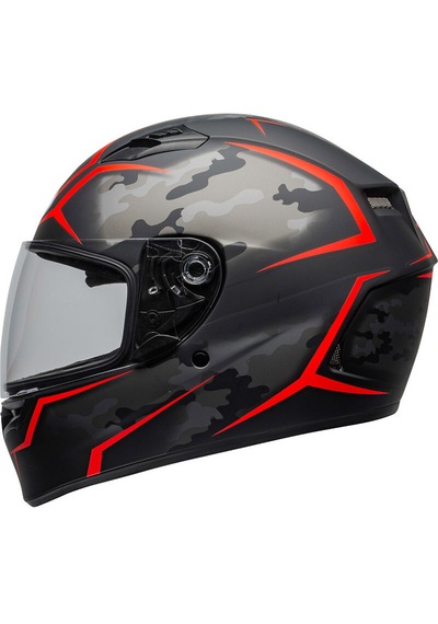 Bell Qualıfıer Tealth Camo Matte Black-red Motorcu Kaskı Gri - Kırmızı - Mat Siyah