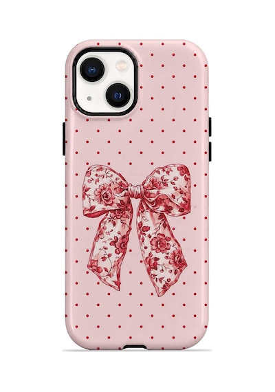 Velvoria Valestra Vintage Rose Bow Dot Apple iPhone Uyumlu 15 Darbe Korumalı Kılıf Valestra Select - Vintage Rose Bow Dot