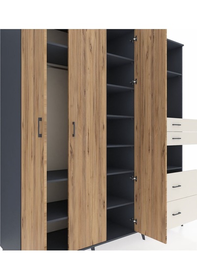 Kronos Dolap 12 Raflı 4 Çekmeceli Tek Askılı 220x59x243 Antrasit-çam/aytaşı Atlas Çam/aytası Kronos Dolap 12 Raflı 4 Çekmeceli Tek Askılı 220x59x243 Antrasit-çam/aytaşı Atlas Çam/aytası