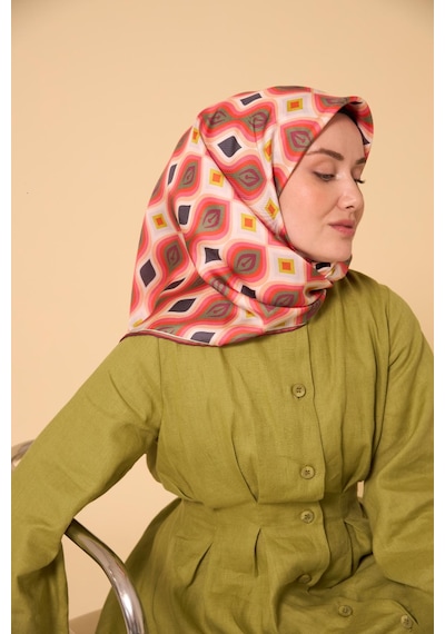 Silk Home Twill İpek Eşarp 11470-23 Yeşil, Mercan, Antrasit, Pembe, Asit, Beyaz