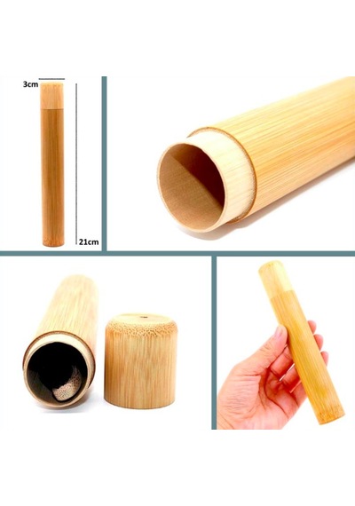 Omeniv Minimal Doğal Bambu Diş Fırçası Kutusu Diş Fırçası Kabı Diğer