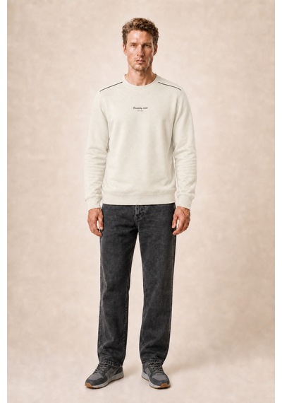 Redline Qwen Bisiklet Yaka Regular Fit Kışlık Sweatshirt Taş