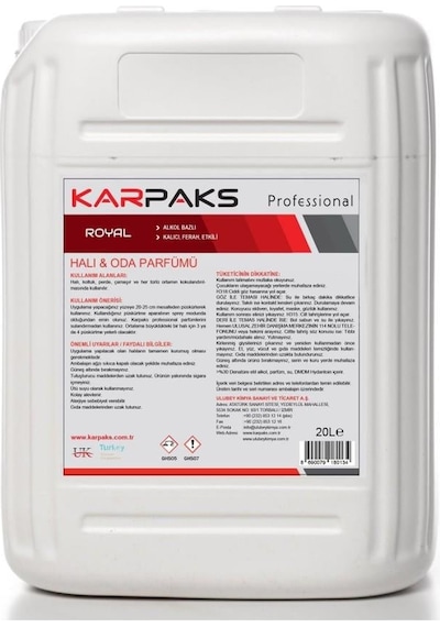 Karpaks Royal Halı Ve Oda Parfümü 20 Lt Şampuan