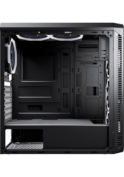 Powerboost VK-G3904S USB 3.0 Full Siyah Arcylic Halo Rainbow RGB Fan Kasa (PSU Yok)