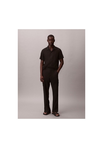 Calvin Klein Erkek Relaxed Fit Düz Çizgili Kargo Pantolon-16197 Siyah