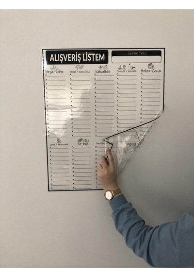 Alışveriş Listesi Programı Yazı Tahtası Akıllı Kağıt Tahta Tutuna-Şeffaf