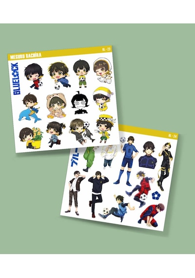 Meguru Bachira-bluelock-parlak Kağıt -2li Sticker Set-telefon Süsleme Blue Lock Sarı