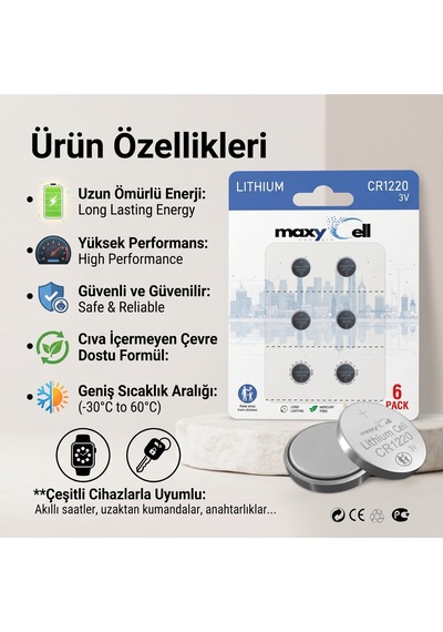Maxycell 12 Adet Ag1 Lr621 1.5v Maxycell Düğme Piller