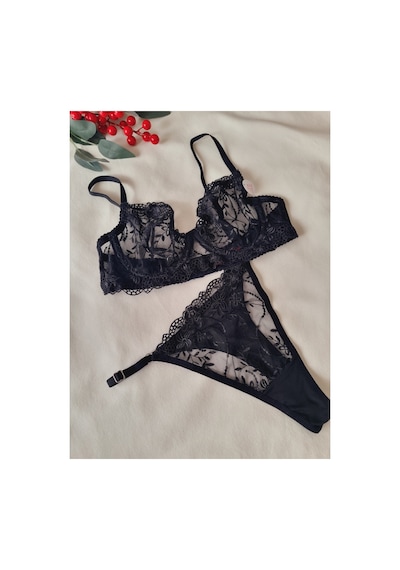 Demirsa Boutique Siyah Dantelli Bralet Takım Sütyen&tanga Siyah