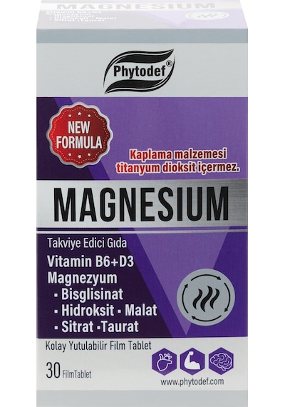 Phytodef Magnezyum Vitamin B6+D3 30 Tablet