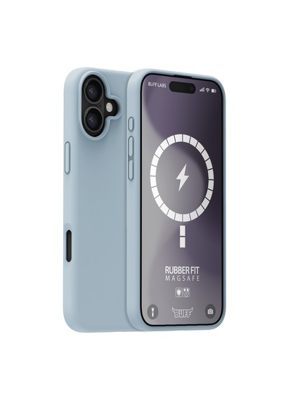 Apple Uyumlu iPhone Buff 16 Plus Magsafe Rubber Fit Silikon Kılıf Light Blue