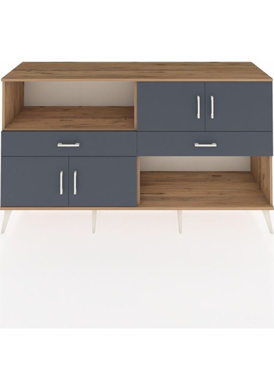 Hyperion Konsol 8 Raflı 3 Çekmeceli Tek Kapaklı 176x44x99 Çam-an Çam-antrasit Hyperion Konsol 8 Raflı 3 Çekmeceli Tek Kapaklı 176x44x99 Çam-an Çam-antrasit