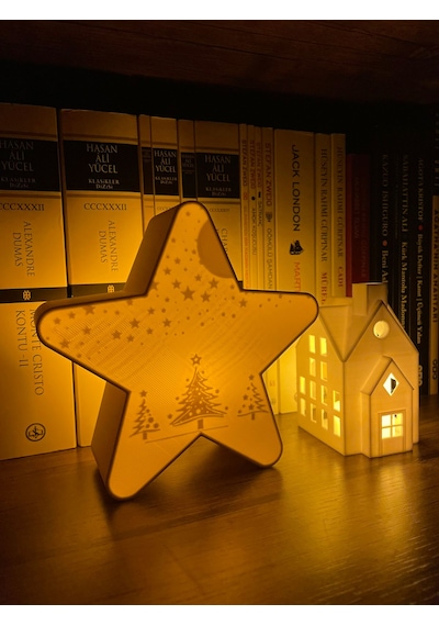 Xmas Star Işıklı Dekor Şık Ve Modern Yeni Yıl Tasarımı Led Mum Hediyeli Set