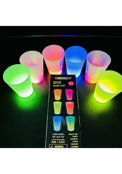 Glow Partisi Bardakları 6 Renk 6 Adet 1.5 Oz "
