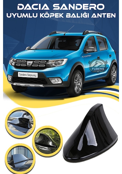 Dacia Sandero Uyumlu Oto Balık Sırtı Anten Elektrikli Köpekbalığı Balina Tavan Anteni