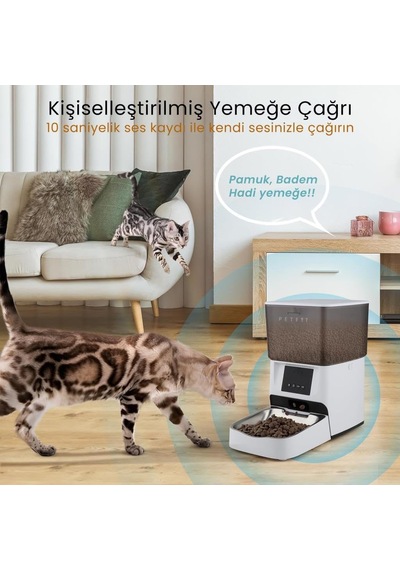 Elevate X 4l Wi-fi Akıllı Otomatik Kedi Köpek Mama Kabı Besleme Ünitesi Sesli Komut+çelik Kase+app Kontrol