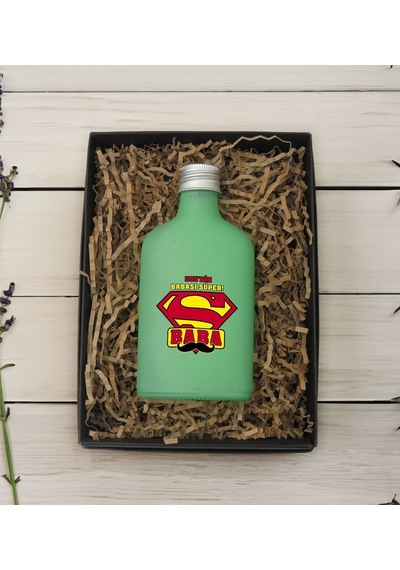 Bk Gift Kişiye Özel İsimli Baba Temalı Yeşil Tasarım Cam Şişe Kolonya 200 ML 4