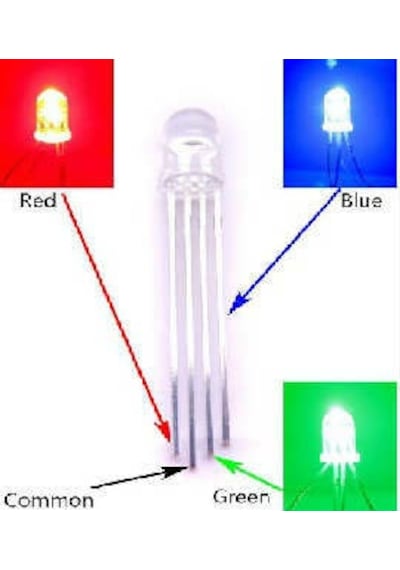 10 Adet 5Mm 4 Pin Rgb Led Flash Kırmızı Yeşil Mavi Arduino