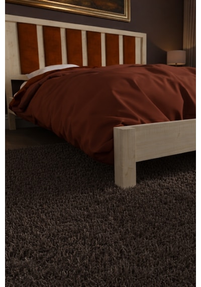 Renazzo Ori On Kiremit Rengi Puf Başlıklı Masif Ahşap Natürel 180x200 Natürel - 180 X 200