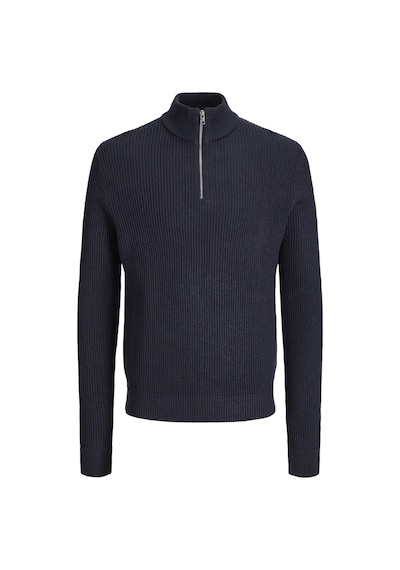 Jack & Jones Erkek Dik Yaka Fermuarli Triko Kazak - Pannel - 12299051 Çok Renkli